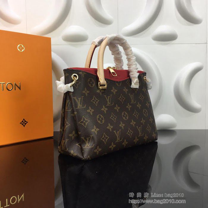路易威登LV女包 頂級原單 M44265 PALLAS BB手袋 Monogram塗層帆布配小牛皮 雙拉鏈 手提 肩背 斜挎包  ydh2596